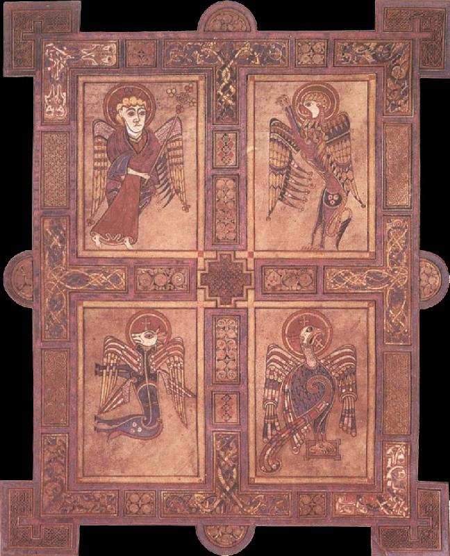 unknow artist Evangelistsymbolerna from the Book of Kells oil painting image